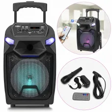 Портативна колонка Kimiso QS-1203, Bluetooth-колонка 12inch з мікрофоном і світломузкою, TF-карта, USB, FM