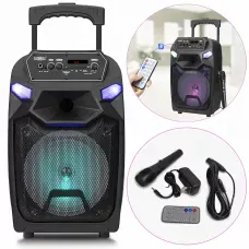 Портативна колонка Kimiso QS-1203, Bluetooth-колонка 12inch з мікрофоном і світломузкою, TF-карта, USB, FM