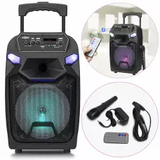 Портативна колонка Kimiso QS-1203, Bluetooth-колонка 12inch з мікрофоном і світломузкою, TF-карта, USB, FM