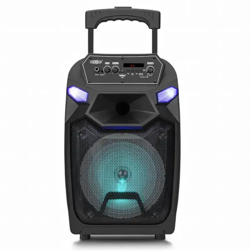 Портативна колонка Kimiso QS-1203, Bluetooth-колонка 12inch з мікрофоном і світломузкою, TF-карта, USB, FM - фото 2