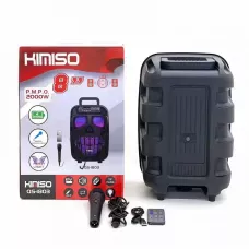 Портативна колонка валіза Kimiso QS-1803 8 inch з мікрофоном і світломузкою, караоке, бас-динамік з RGB