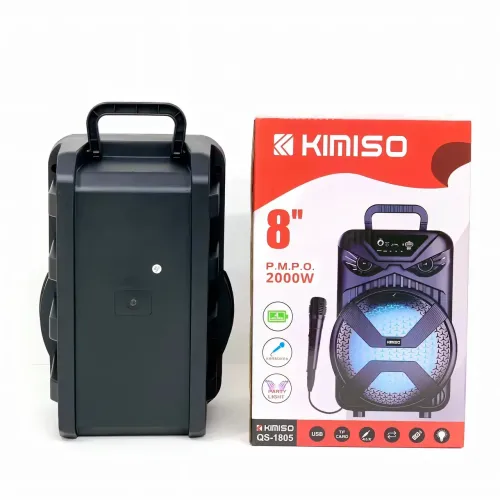Валіза колонка Kimiso QS-1805, портативна, 8 inch з мікрофоном і RGB-світломузикою, акумулятор 1200 мА·год - фото 5