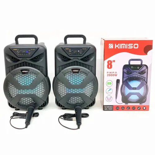 Валіза колонка Kimiso QS-1805, портативна, 8 inch з мікрофоном і RGB-світломузикою, акумулятор 1200 мА·год - фото 3
