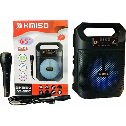 Портативна акустика Kimiso QS-3607, колонка валіза 6.5 inch з мікрофоном і RGB-світломузикою, USB, Micro SD - фото 2