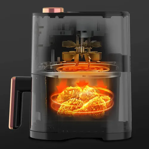 Аерофритюрниця Su Tai ST-606, аерогриль 6 л, Air Fryer з антипригарним покриттям, електрофритюр 1000 Вт, білий - фото 8