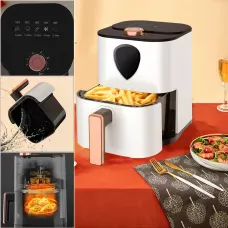 Аерофритюрниця Su Tai ST-606, аерогриль 6 л, Air Fryer з антипригарним покриттям, електрофритюр 1000 Вт, білий
