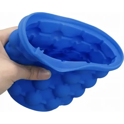 Силіконова форма для льоду Ice Cube Maker Genie, чаша для льоду 50*50 см, відро для льоду 980 мл, 120 кубиків - фото 4