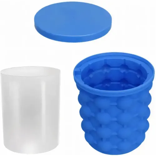 Силіконова форма для льоду Ice Cube Maker Genie, чаша для льоду 50*50 см, відро для льоду 980 мл, 120 кубиків - фото 7