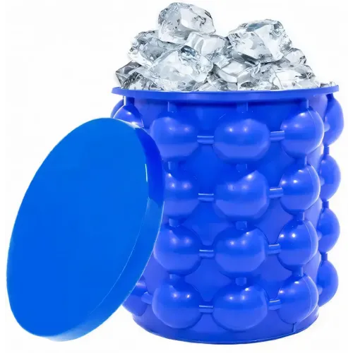 Силіконова форма для льоду Ice Cube Maker Genie, чаша для льоду 50*50 см, відро для льоду 980 мл, 120 кубиків - фото 2