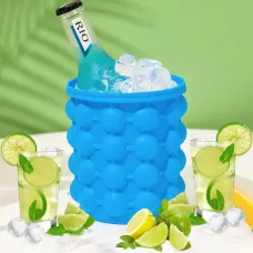 Силіконова форма для льоду Ice Cube Maker Genie, чаша для льоду 50*50 см, відро для льоду 980 мл, 120 кубиків