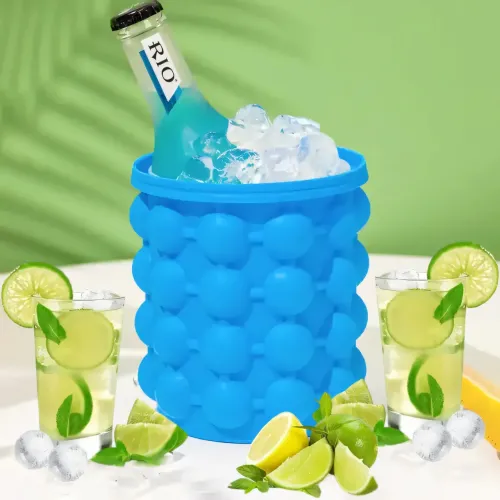 Силіконова форма для льоду Ice Cube Maker Genie, чаша для льоду 50*50 см, відро для льоду 980 мл, 120 кубиків