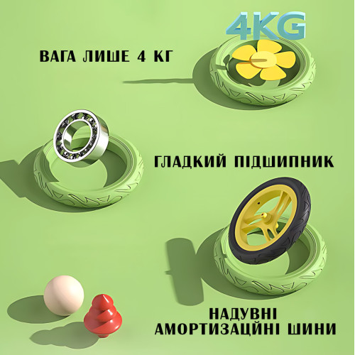 Велобег с дельфином BA03, складной беговел от 2 до 5 лет, надувные колеса 12'', нагрузка до 40 кг, вес 4 кг - фото 7