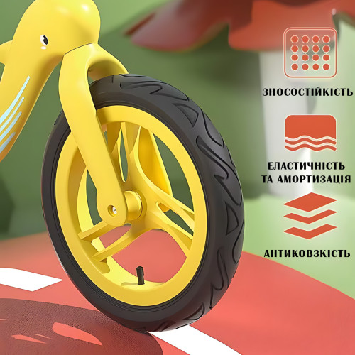 Велобег с дельфином BA03, складной беговел от 2 до 5 лет, надувные колеса 12'', нагрузка до 40 кг, вес 4 кг Коричневый - фото 8