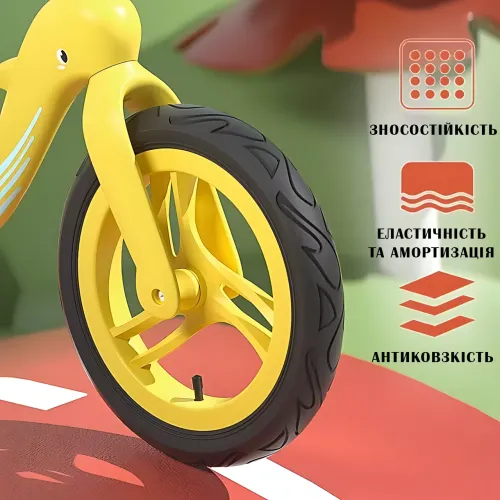 Велобіг з дельфіном BA03, складаний біговел від 2 до 5 років, надувні колеса 12, навантаження до 40 кг, вага 4 кг Коричневий - фото 8