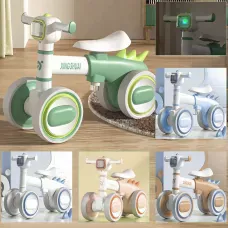 Беговел LS-1005 Bybeo Baby с музыкой и подсветкой, прогулочный велосипед 1-5 лет, 4 колеса, пластик, складной
