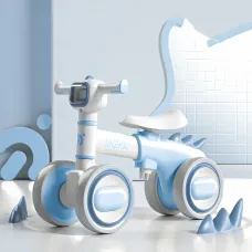Біговел LS-1005 Bybeo Baby з музикою й підсвіткою, прогулянковий велосипед 1-5 років, 4 колеса, пластик, складаний Блакитний