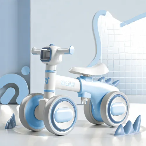 Біговел LS-1005 Bybeo Baby з музикою й підсвіткою, прогулянковий велосипед 1-5 років, 4 колеса, пластик, складаний Блакитний