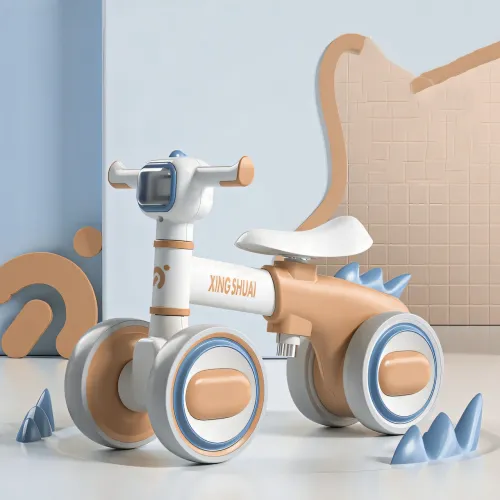 Біговел LS-1005 Bybeo Baby з музикою й підсвіткою, прогулянковий велосипед 1-5 років, 4 колеса, пластик, складаний Коричневий