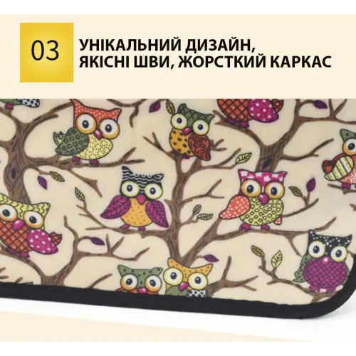 Сумка-переноска For Friends для собак и кошек до 5 кг, 36×22 см, на молнии, с вентиляцией, узор совы - фото 7