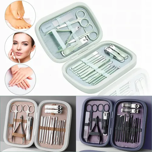 Маникюрный набор Manicure из нержавеющей стали в сумке, набор для педикюра 18 предметов