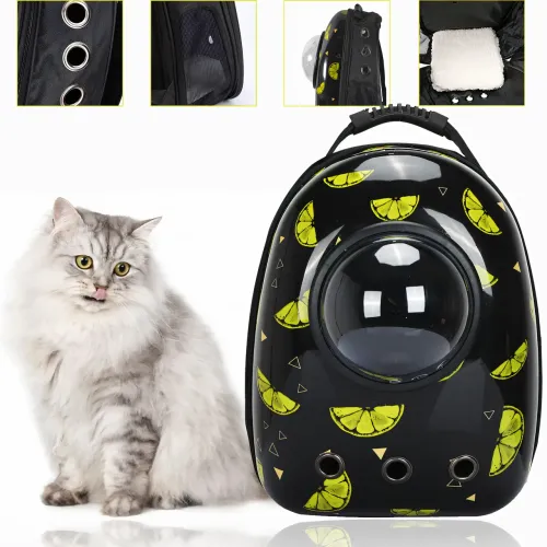 CosmoPet: космический рюкзак-переноска для домашних животных с иллюминатором, 42х32х22 см, лимончик