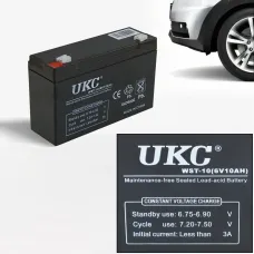 Аккумулятор 6V 10A UKC, герметичная свинцово-кислотная батарея с гелевым наполнением