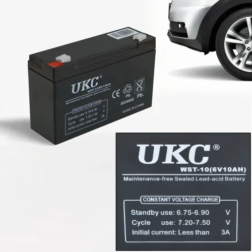 Акумулятор 6V 10A UKC, герметична свинцево-кислотна батарея з гелевим наповненням