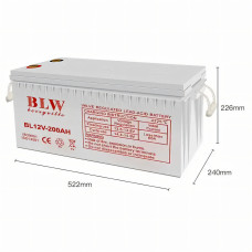 Акумулятор BATTERY 12 V 200 A BLW з герметичною гелевою батареєю, універсальна циклічна AGM батарея