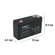 Свинцево-кислотний акумулятор BATTERY 6 V 12 A UKC, герметичний гелевий AGM акумулятор