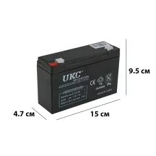 Свинцово-кислотный аккумулятор BATTERY 6V 12A UKC, герметичный гелевый AGM аккумулятор