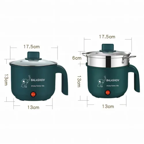 Электрическая мини плита Rice Cooker, антипригарная двухслойная пароварка-скороварка-рисоварка, 1.8 л - фото 11