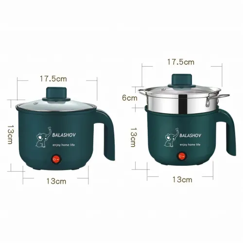 Електрична міні плита Rice Cooker, антипригарна двошарова пароварка-скороварка-масоварка, 1.8 л - фото 6