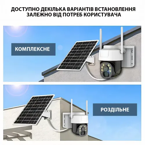 Камера відеоспостереження PTZ вулична WiFi/4G TP7 із сонячною панеллю, 3 МП, двосторонній звук, датчик руху - фото 2