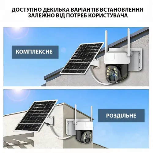 Камера відеоспостереження PTZ вулична WiFi/4G TP7 із сонячною панеллю, 3 МП, двосторонній звук, датчик руху - фото 2