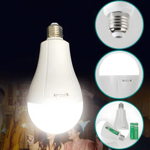LED-Лампочка 15w 2 в 1, з акумулятором 2 x 18650, цоколь E27, працює від 220 В і від вбудованих акб