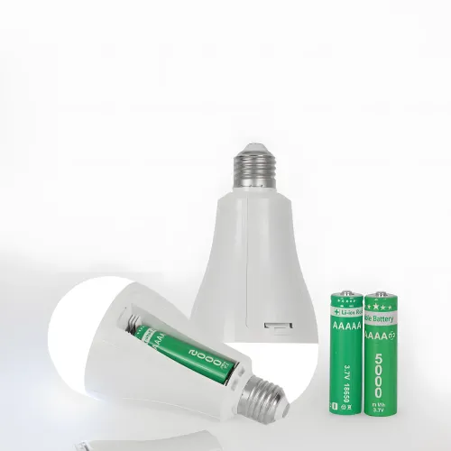 LED-Лампочка 15w 2 в 1, з акумулятором 2 x 18650, цоколь E27, працює від 220 В і від вбудованих акб - фото 5