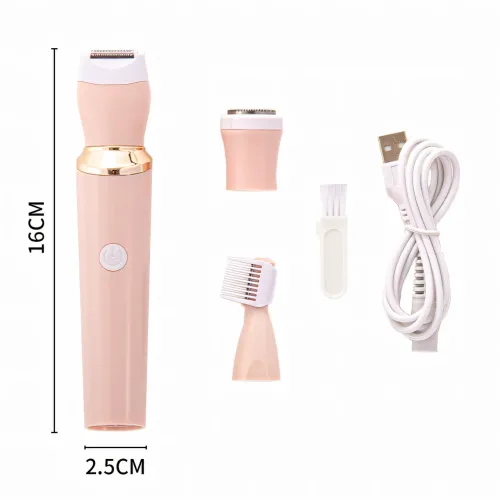Жіночий тример Maxtop MP-078 3 в 1, гігієнічний USB-епілятор, акумуляторна електробритва з 3 насадками - фото 7
