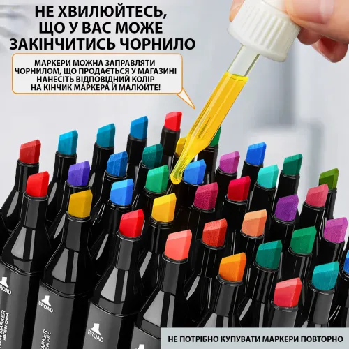 Набор двухсторонних маркеров, Sketch Marker для рисования, 168 цветов на спиртовой основе, в сумке-чехле - фото 20