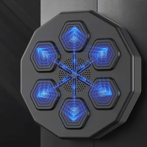 Музична інтелектуальна боксерська панель тренажер з LED-підсвіткою, Bluetooth, 40х40х7.5 см - фото 2