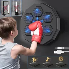 Музична інтелектуальна боксерська панель тренажер з LED-підсвіткою, Bluetooth, 40х40х7.5 см
