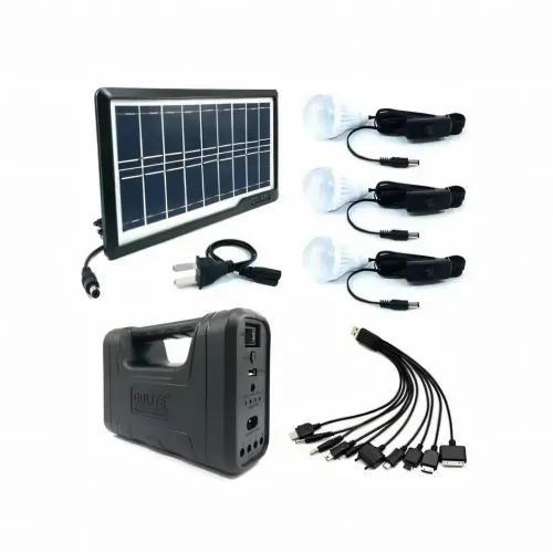 Портативна система освітлення GDPLUS-8017, DC6V3A, Ліхтар + 3 LED-лампи + сонячна панель 4000 mAh - фото 8