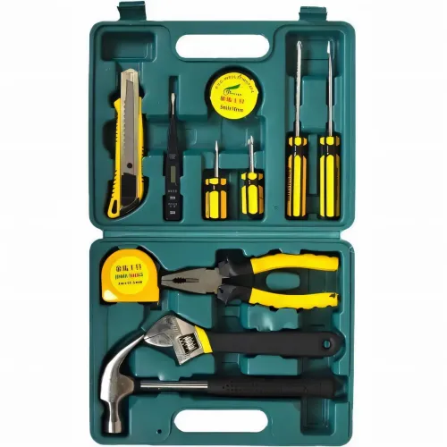 Універсальний набір інструментів для дому, комплект інструментів 12 предметів у зручному пластиковому кейсі - фото 3