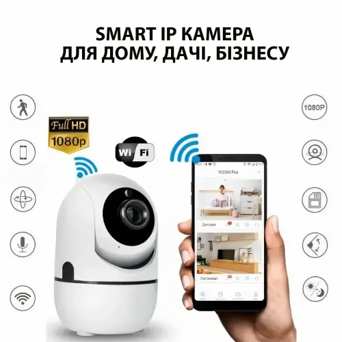 Бездротова Wi-Fi IP-камера Y13G з розпізнаванням облич, внутрішнє відеоспостереження, відео няня - фото 5