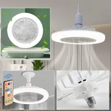Лампа-вентилятор LED у патрон E27, світлодіодна люстра з вентилятором, LED-вентилятор LK23 з пультом