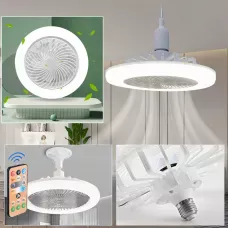 Лампа-вентилятор LED у патрон E27, світлодіодна люстра з вентилятором, LED-вентилятор LK23 з пультом