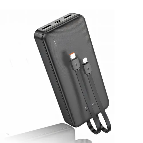 Внешний аккумулятор 20000mAh, Power bank HOCO J118A, быстрая зарядка, встроенный кабель - фото 3