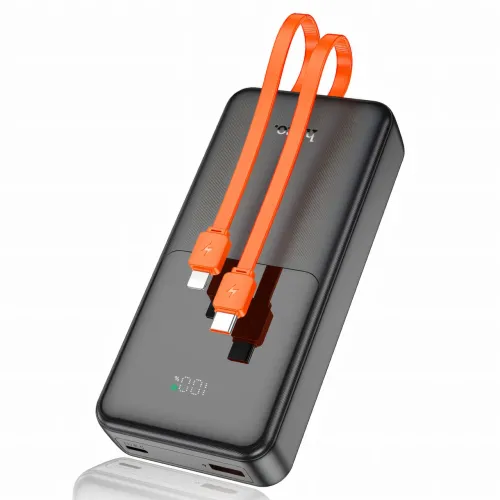 Power bank HOCO J119A, павербанк 22.5W+PD20, ємність 20000 mAh, швидке заряджання, дисплей і вбудований кабель - фото 3