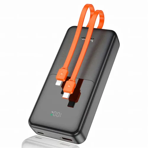 Power bank HOCO J119A, павербанк 22.5W+PD20, ємність 20000 mAh, швидке заряджання, дисплей і вбудований кабель - фото 3