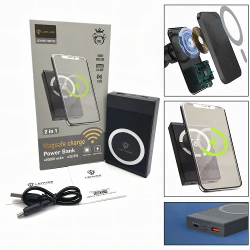 LENYES MagCharge Pro PW017D 10000 mAh: Швидке Заряджання та LED Індикація, реальна ємність, 22.5W PD20W, 15W