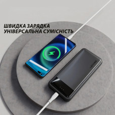 Повербанк Power Bank LENYES 133-10000mAh (Реальная ёмкость) 2хUSB, MicroUSB, Type-C, Черный